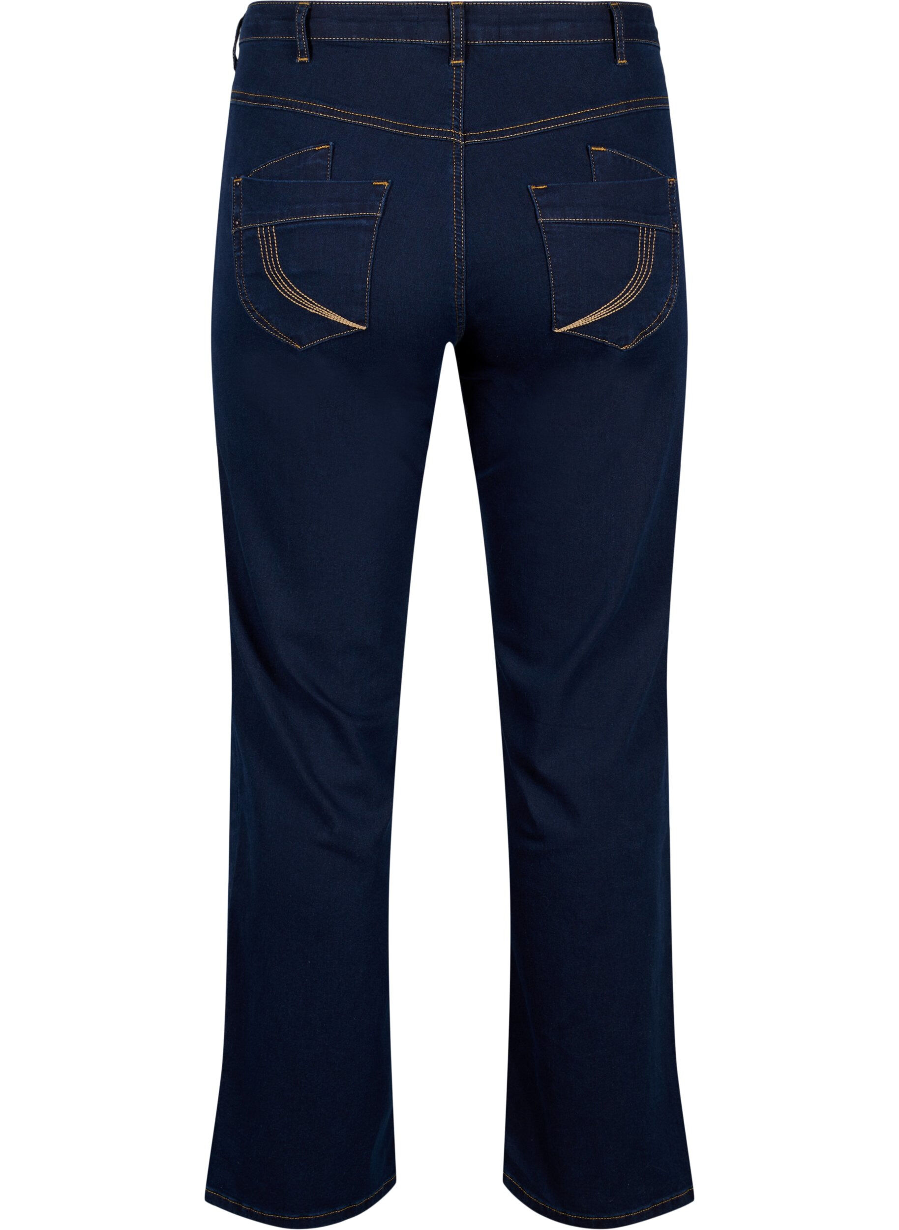 ZizziRegular fit Gemma jeans med h&oslash;y midje, Bl&aring;, Packshot image number 1
