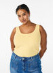 Ensfarget basic topp i bomull, Gul, Model image number 0