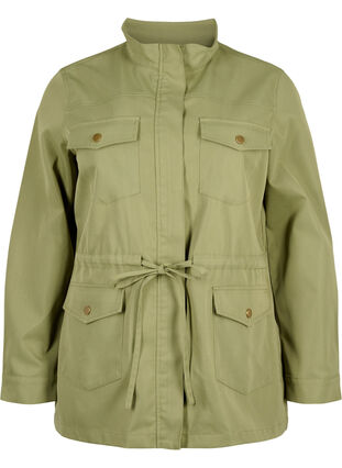 Army-jakke med snøring i midjen, Aloe, Packshot image number 0
