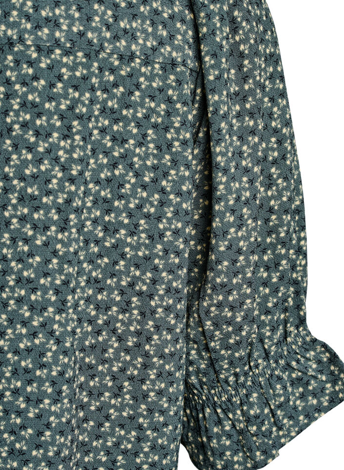 Skjortebluse med 1/2 ermer, Gr&oslash;nn, Packshot image number 3