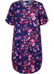 Midikjole i viskose med blomstermønster, B. Blue Pink Flower