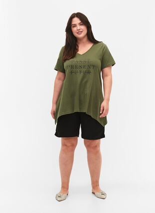 T-skjorte av bomull med korte ermer, Thyme PRESENT, Model image number 2