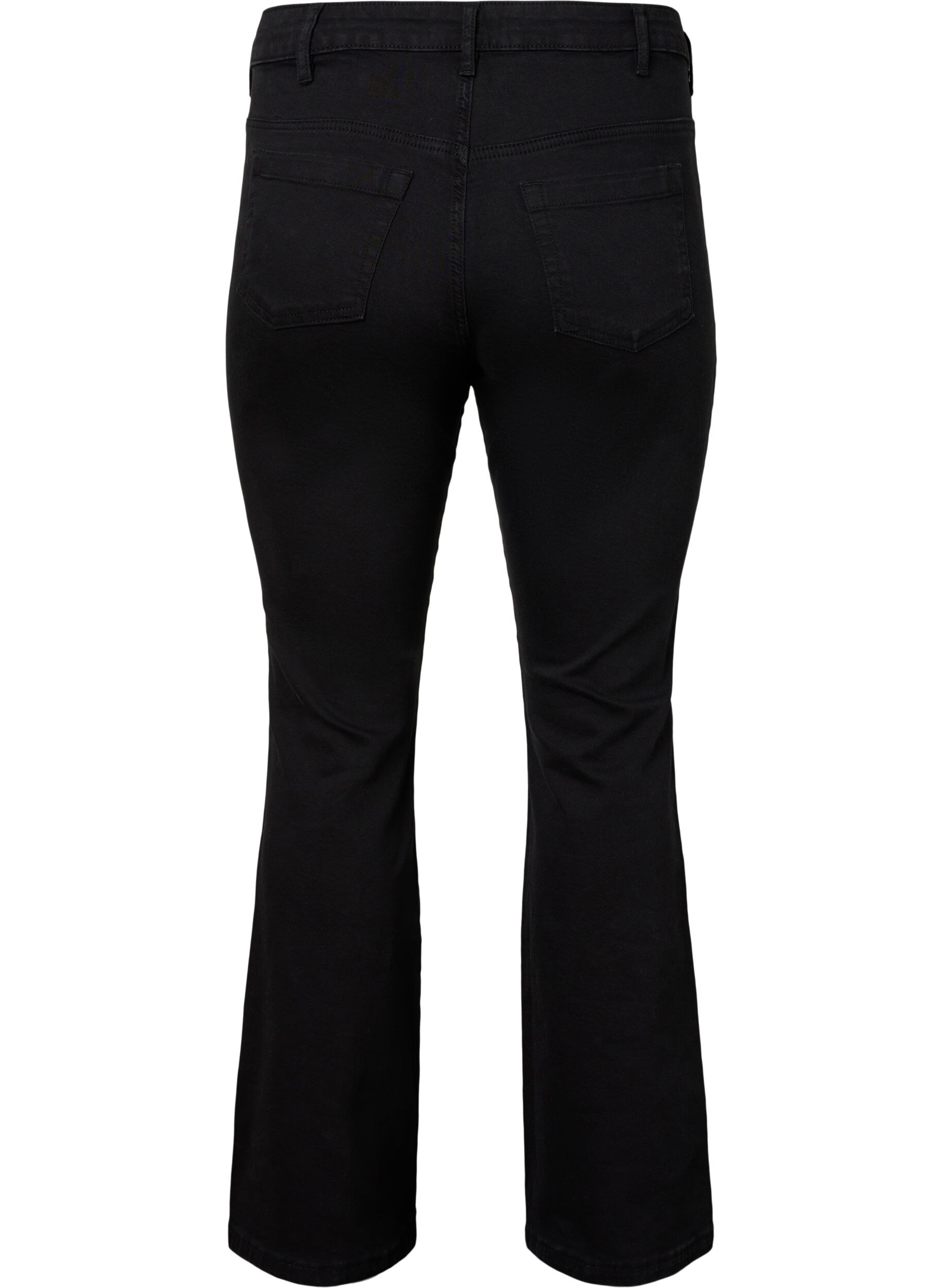 ZizziEllen bootcut jeans med h&oslash;y midje, Svart, Packshot image number 1