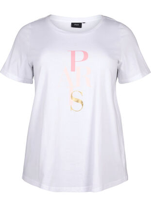 T-skjorte i bomull med teksttrykk, B. White w. Paris, Packshot image number 0