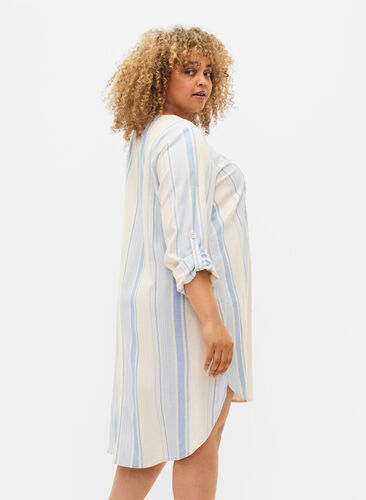 Stripete kjole med lange ermer, Birch w. Stripes, Model image number 1