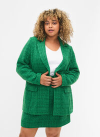 Bouclé-blazer, Verdant Green, Model