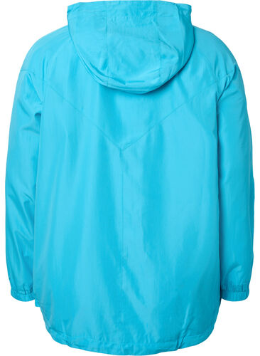 Kort jakke med hette og justerbar bunn, River Blue, Packshot image number 1