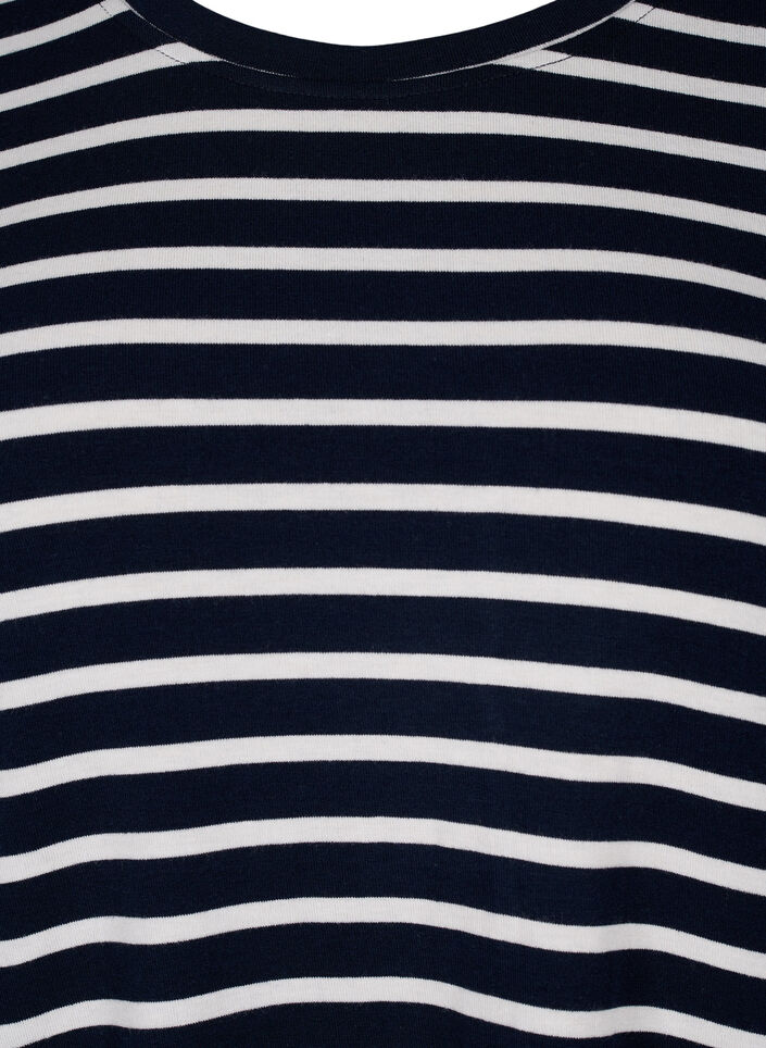Langermet bluse med striper, Evening Blue Stripe, Packshot image number 2