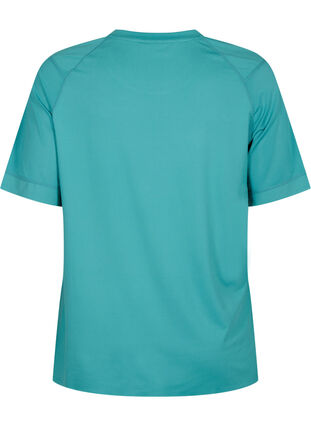 Kortermet trenings T-skjorte med rund hals, Green-Blue Slate, Packshot image number 1