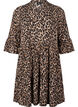 Kort A-linje kjole med leopardmønster, Brun, Packshot image number 0