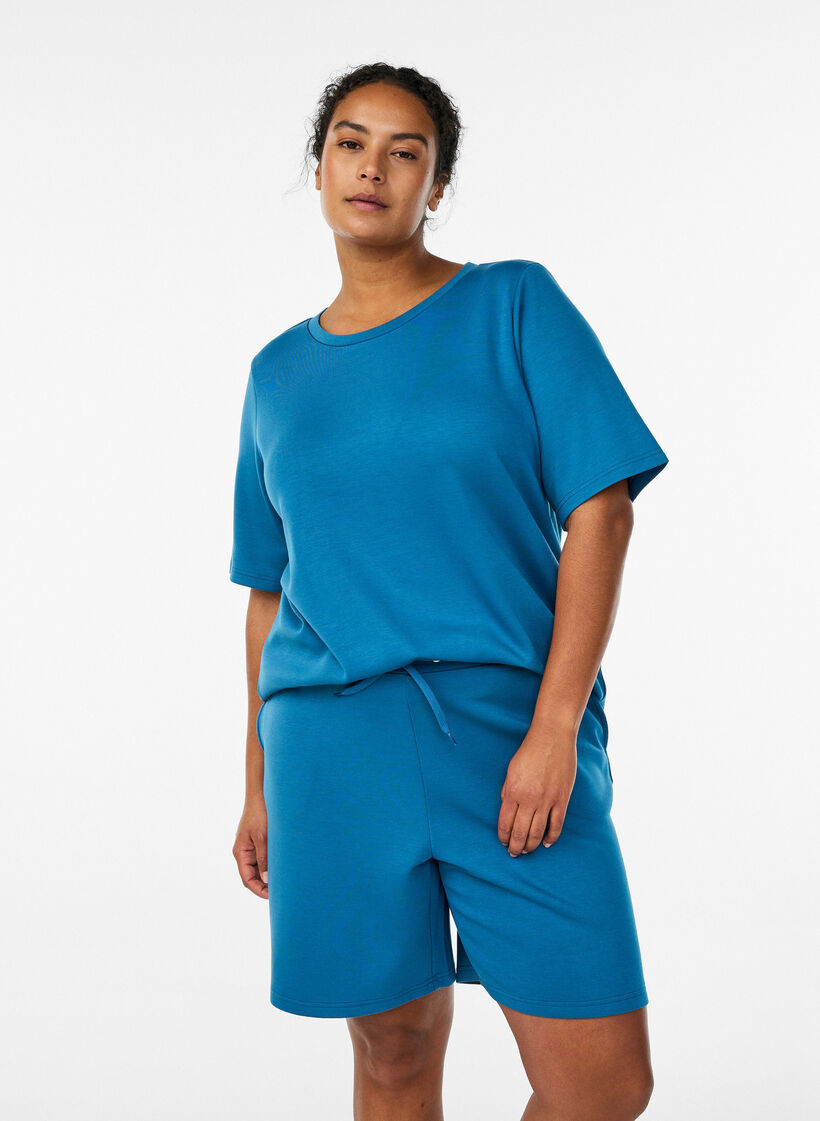 Shorts laget av en modal-miks med lommer, Bl&aring;, Model image number 0