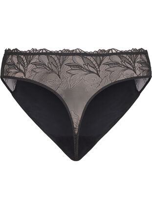 Zizzi Mikrofiberstring med blonde, Svart, Packshot image number 1