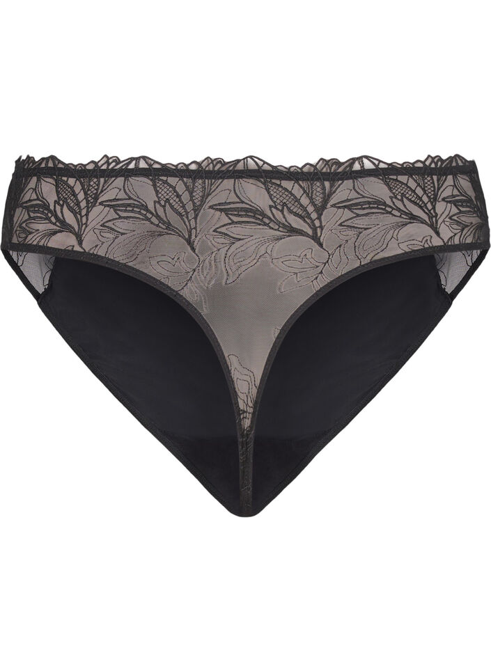 Mikrofiberstring med blonde, Svart, Packshot image number 1