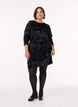 Bluse med paljetter og lange ermer, Svart, Model image number 1