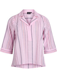 Bluse med krage og 3/4 ermer, Ballerina Stripe