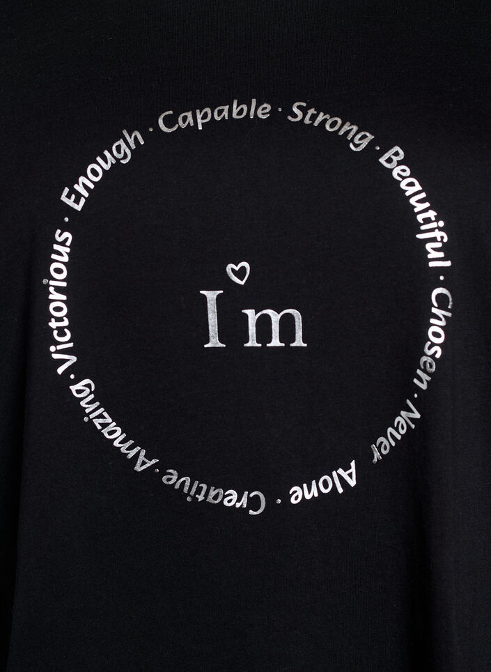 T-skjorte med trykk, Svart, Packshot image number 2