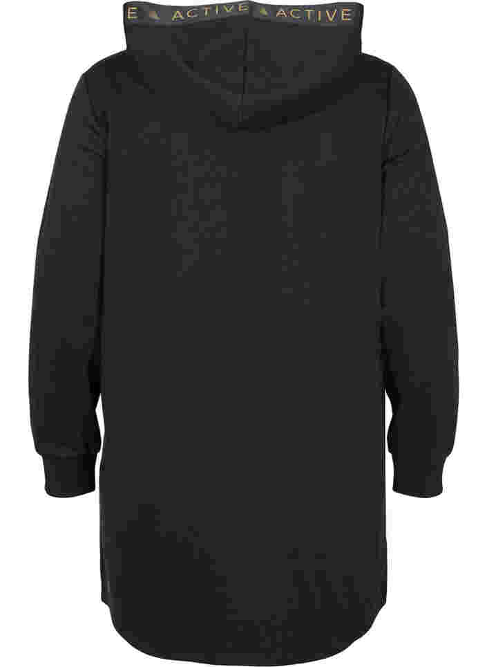 Kjole med hette og lomme, Black, Packshot image number 1