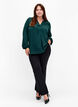 Ensfarget bluse med V-hals, Scarab, Model image number 2