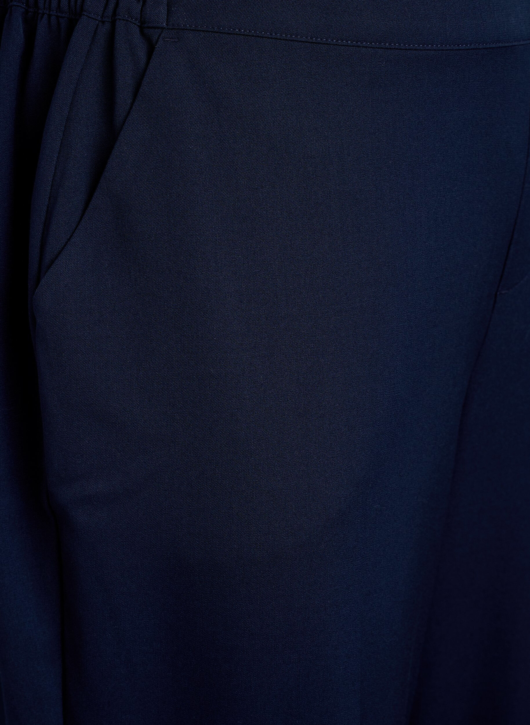 Zizzi Loose fit bukser med h&oslash;y midje, Bl&aring;, Packshot image number 2