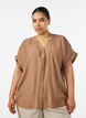 Viskosebluse med knapper og tekstur, Brun, Model image number 0