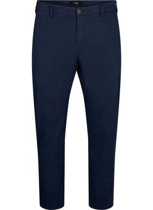 Zizzi Chinos i bomull, Navy Blazer, Packshot image number 0