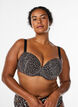 Formstøpt BH med leopardmønstret mesh, Brun, Model image number 0