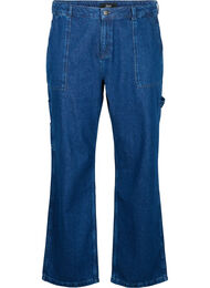 Cargo jeans med rett passform, Dark blue