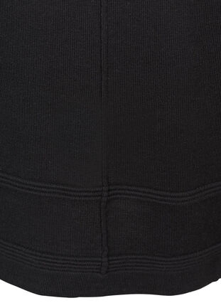Langermet strikkekjole med a-form, Black, Packshot image number 3