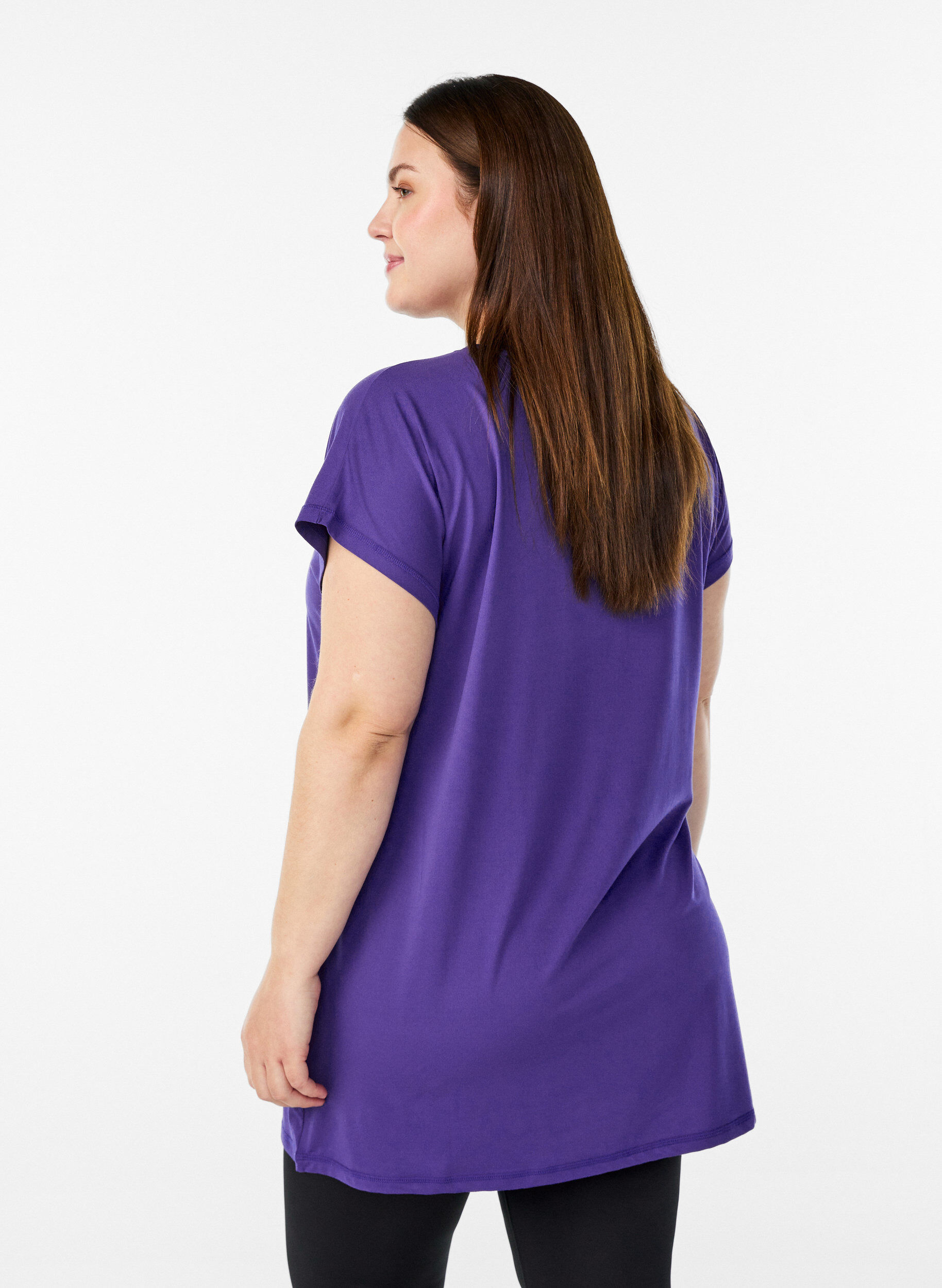 ZizziLang trengings T-skjorte, Lilla, Model image number 2