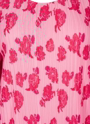 Zizzi Plissert kjole med 3/4 ermer, Rosa, Packshot image number 2
