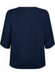 Jerseybluse med albuelange ballongermer, Bl&aring;, Packshot image number 1