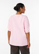 Strikkebluse med korte ermer, Rosa, Model image number 2
