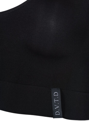 Sømløs BH med rund hals, Black, Packshot image number 3