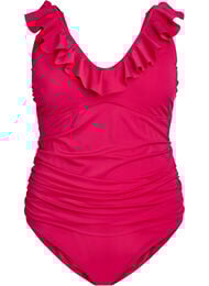 Badedrakt med volanger og avtagbar polstring, Rosa