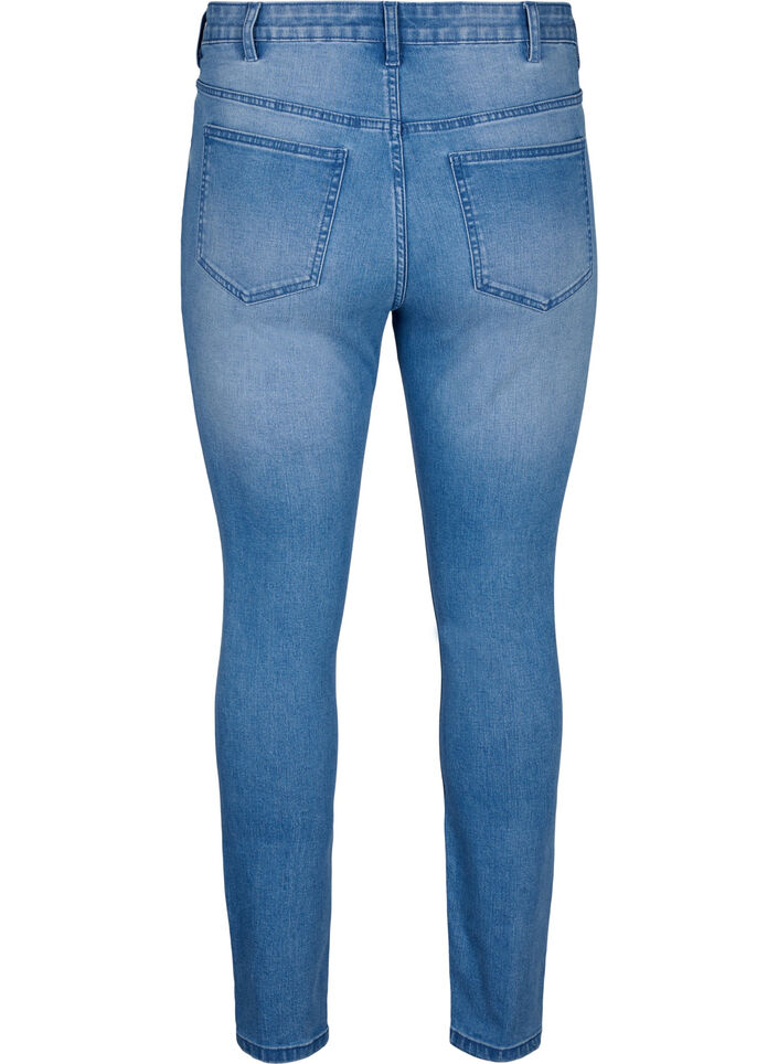 Amy jeans med supersmal passform og rippede detaljer, Blå, Packshot image number 1