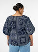 Viskosebluse med paisleym&oslash;nster og ballongermer, Bl&aring;, Model image number 2