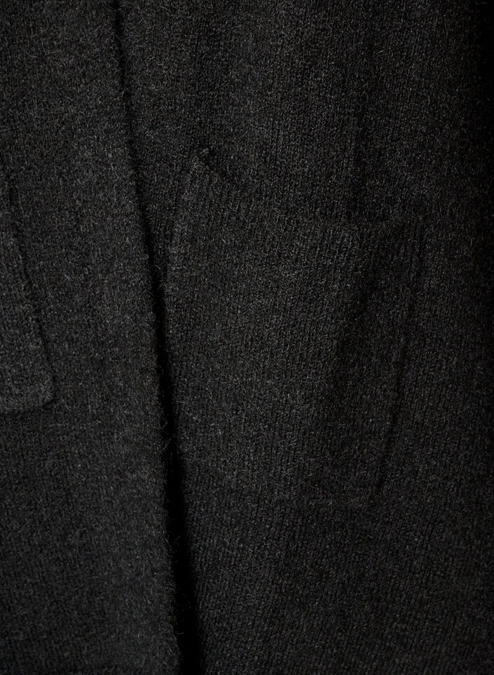 Lang cardigan med lommer, Svart, Packshot image number 3