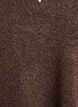 Strikket bluse med krage og V-hals, Brun, Packshot image number 2