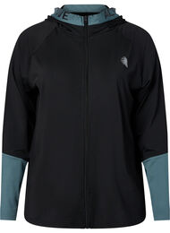 Treningscardigan med hette, Black