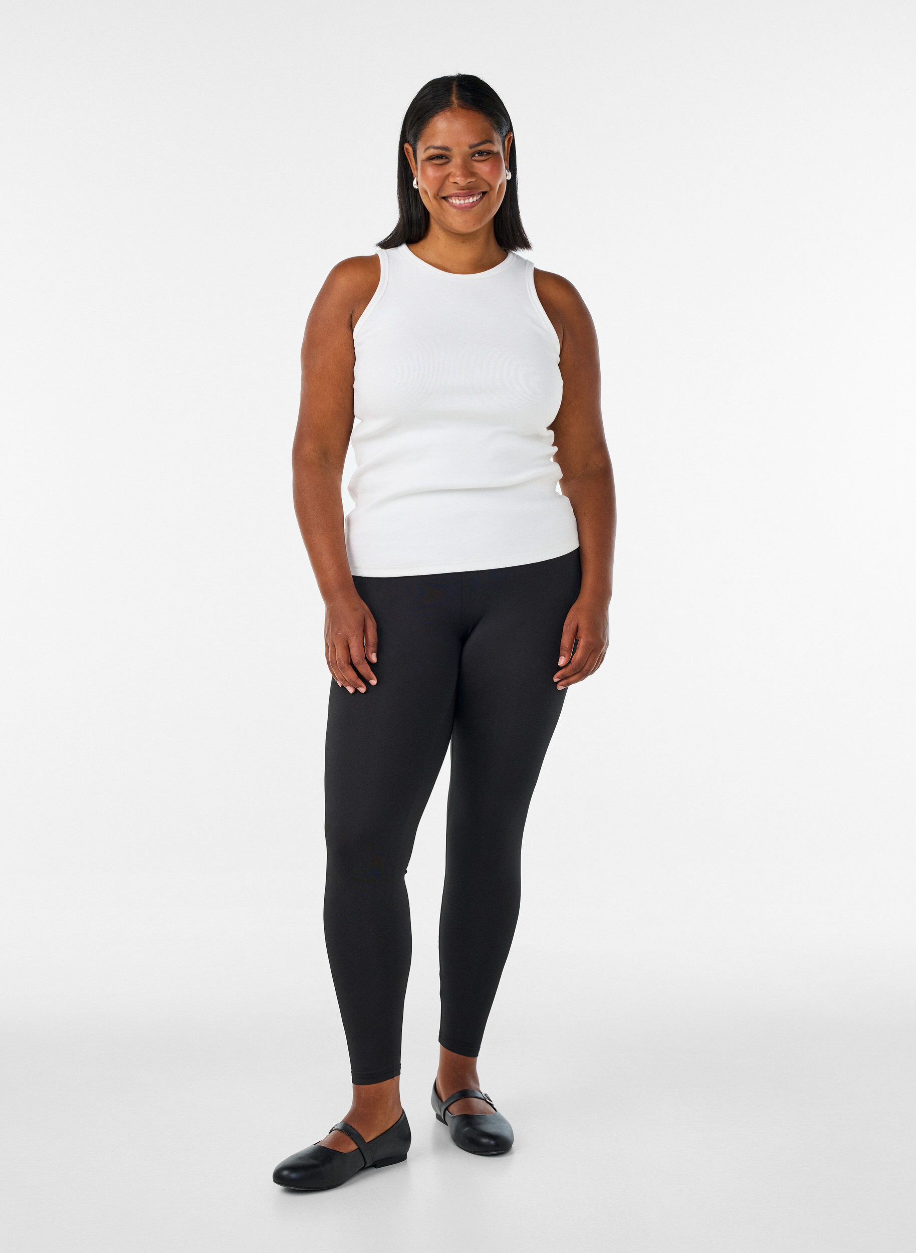Zizzi2-pack basis leggings, Svart, Model image number 1