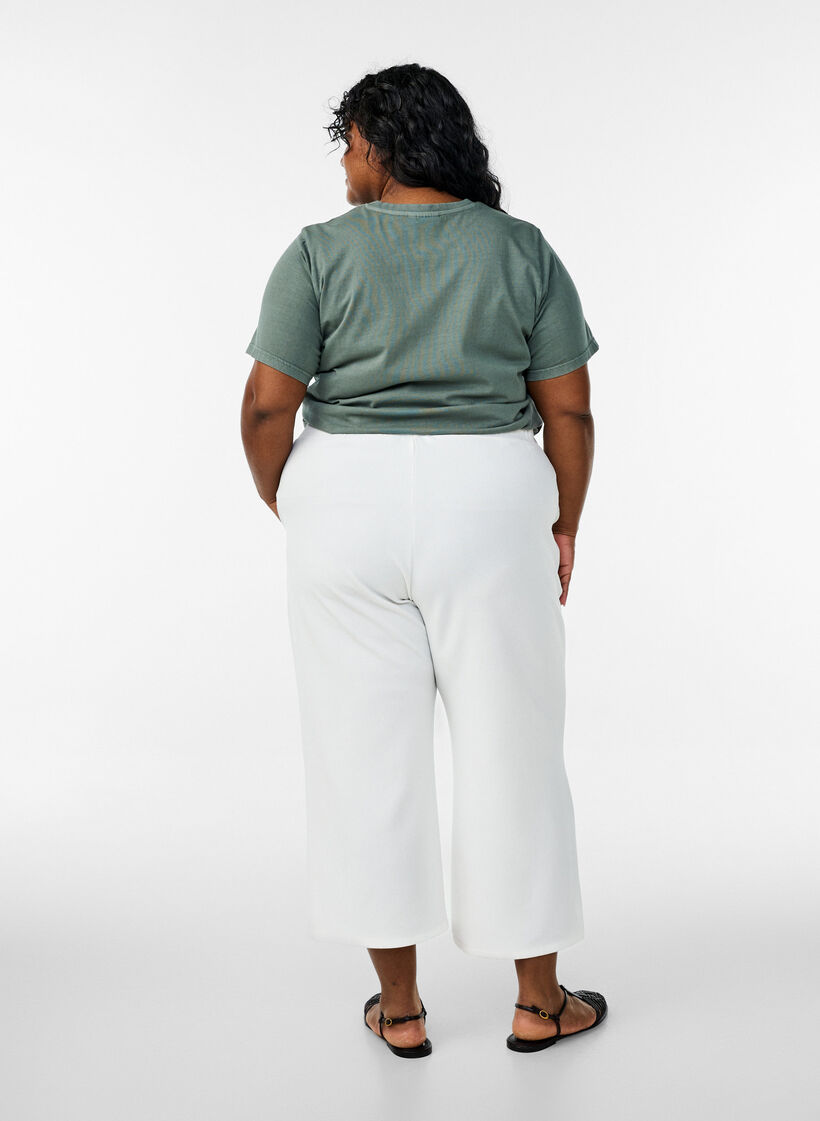 Loose fit bukser med 7/8 lengde, Hvit, Model image number 1