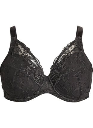 Zizzi Polstret blonder BH med bøyle, Svart, Packshot image number 0