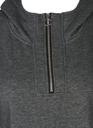 Lang sweatshirt mde hette, Dark Grey Melange, Packshot image number 2