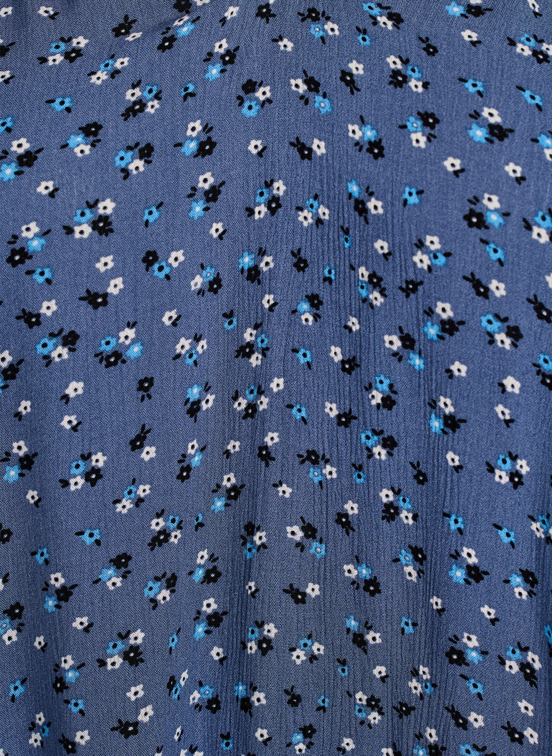 Zizzi Tunika med blomstertrykk og 3/4 ermer, Bl&aring;, Packshot image number 2