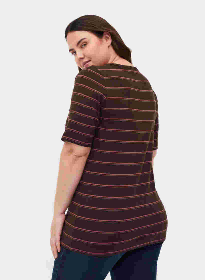 Stripete T-skjorte i bomull med ribbet struktur, Mole Stripe, Model image number 1