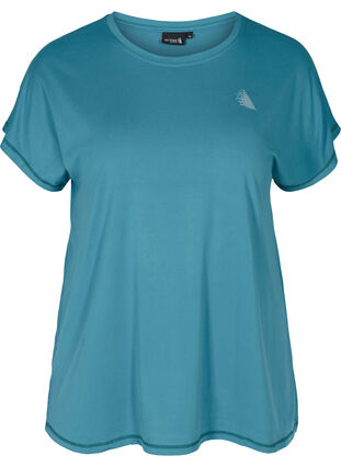 Ensfarget T-skjorte til trening, Storm Blue, Packshot image number 0
