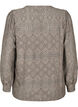 Langermet bluse med et åpentsarbeidsmønster, Brun, Packshot image number 1