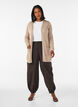 Lang strikkecardigan i viskoseblanding, Beige, Model image number 1