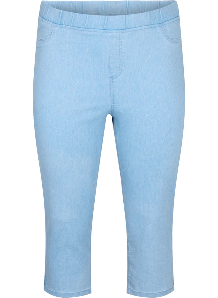 Capribukser i bomullsmiks, Light blue denim, Packshot image number 0