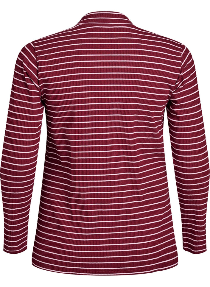 Stripet ribbet jerseybluse med høy hals, T.Port Fairy Tale, Packshot